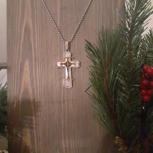 1/2 Price Marked Stainless Steel Gothic Style Cross